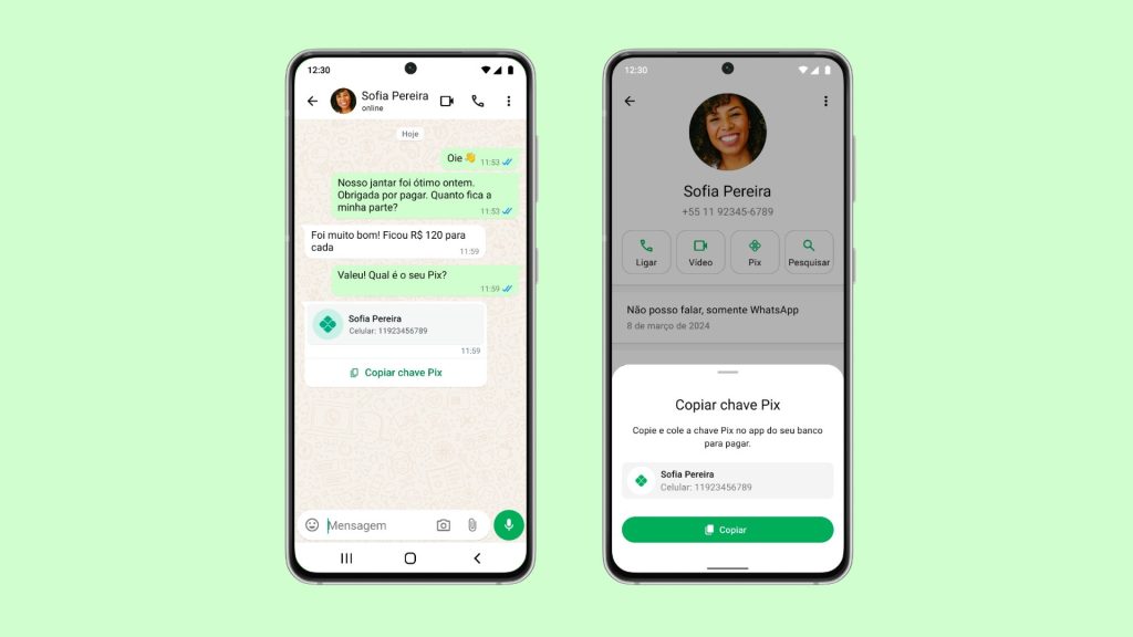 WhatsApp lança atalho para chave PIX e estuda permitir transferências dentro do aplicativo