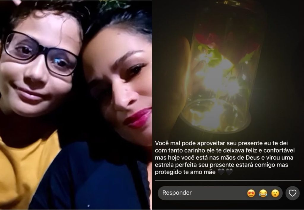 Filho de 11 anos coloca abajur em caixão durante enterro da mãe morta em acidente: ‘Tinha medo do escuro’, diz irmã